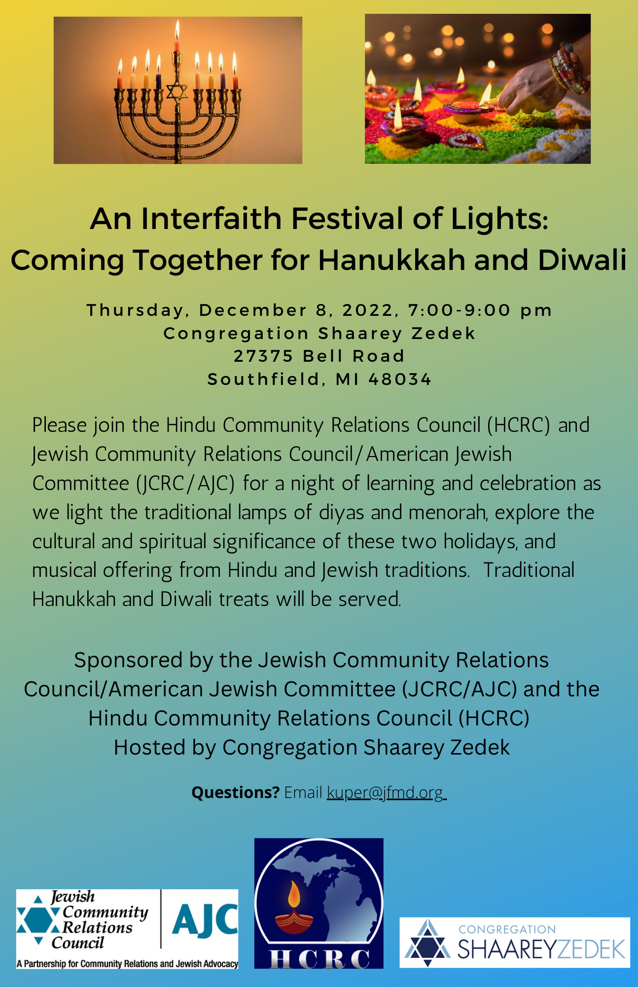 An Interfaith Festival of Lights: Coming Together for Chanukah and Diwali