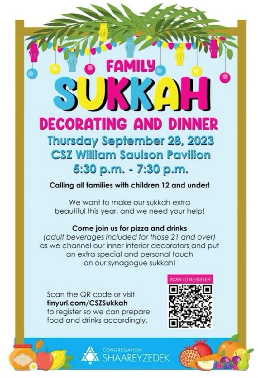 Family Sukkah Decorating and Dinner