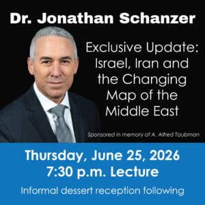 Groner Lecture: Dr. Jonathan Schanzer